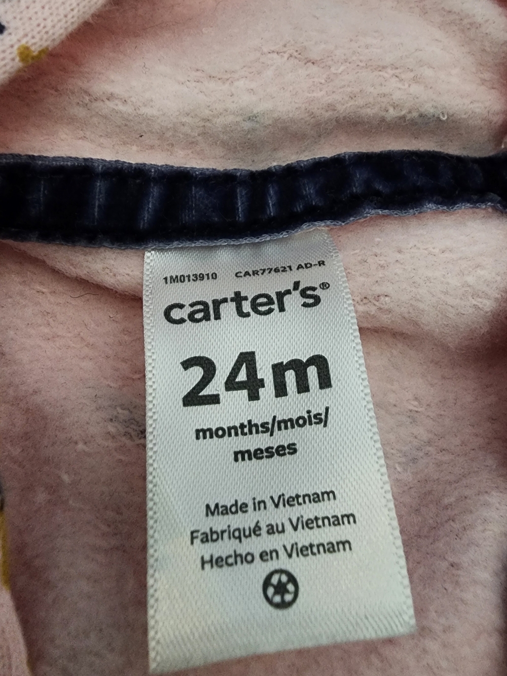 Carter's Pink Infant Top with Navy Trim - Picture 4 of 4
